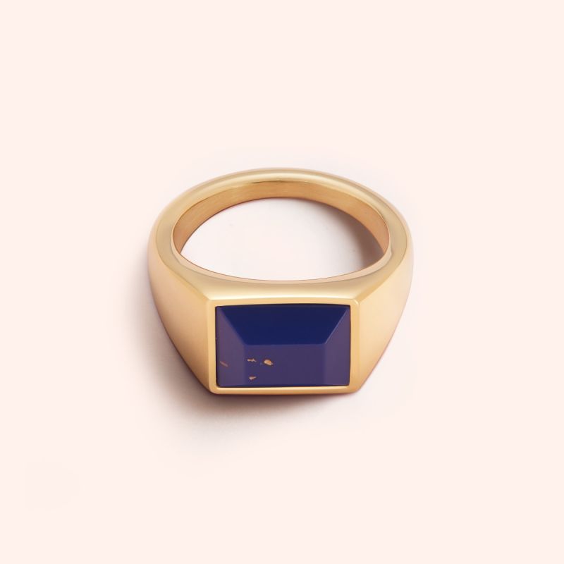 青金石图章戒指