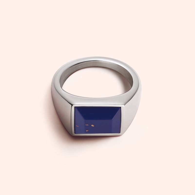 青金石图章戒指