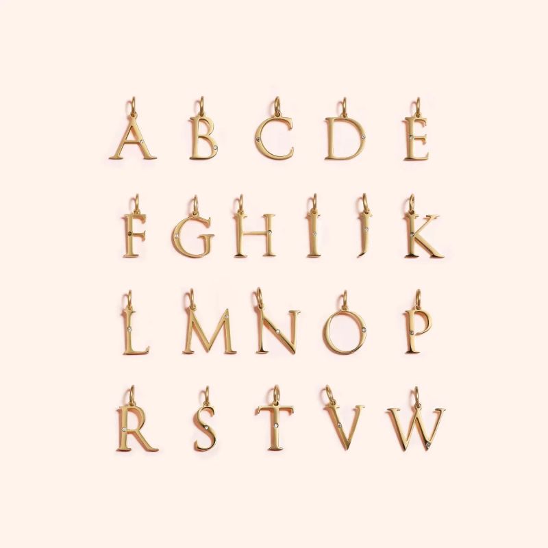 立体字母吊坠(金色)