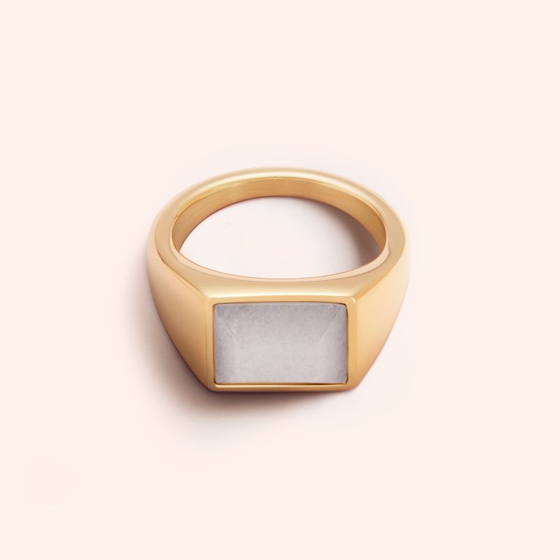 月光石图章戒指