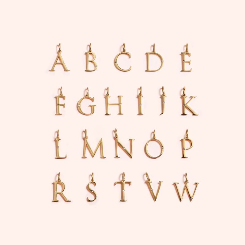 立体字母吊坠(金色)